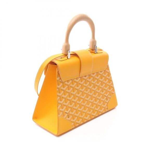 Goyard Handbag Saigon Pm Yellow Pvc Coated Canvas Leather Saigon Pm Ladies - Picture 2 of 10